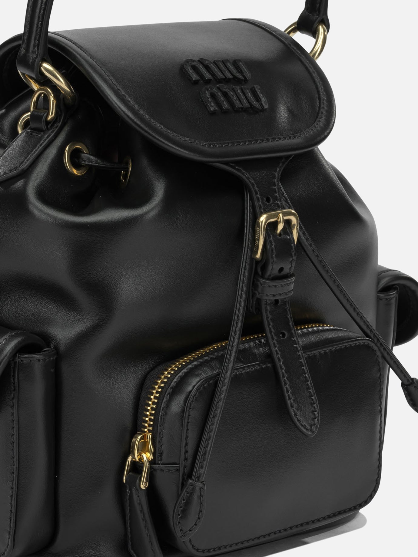 Casual backpacks 100% lamb leather  Black - Miu Miu Women | PDP | VIETTI Online Store | Zoom-Modal_4
