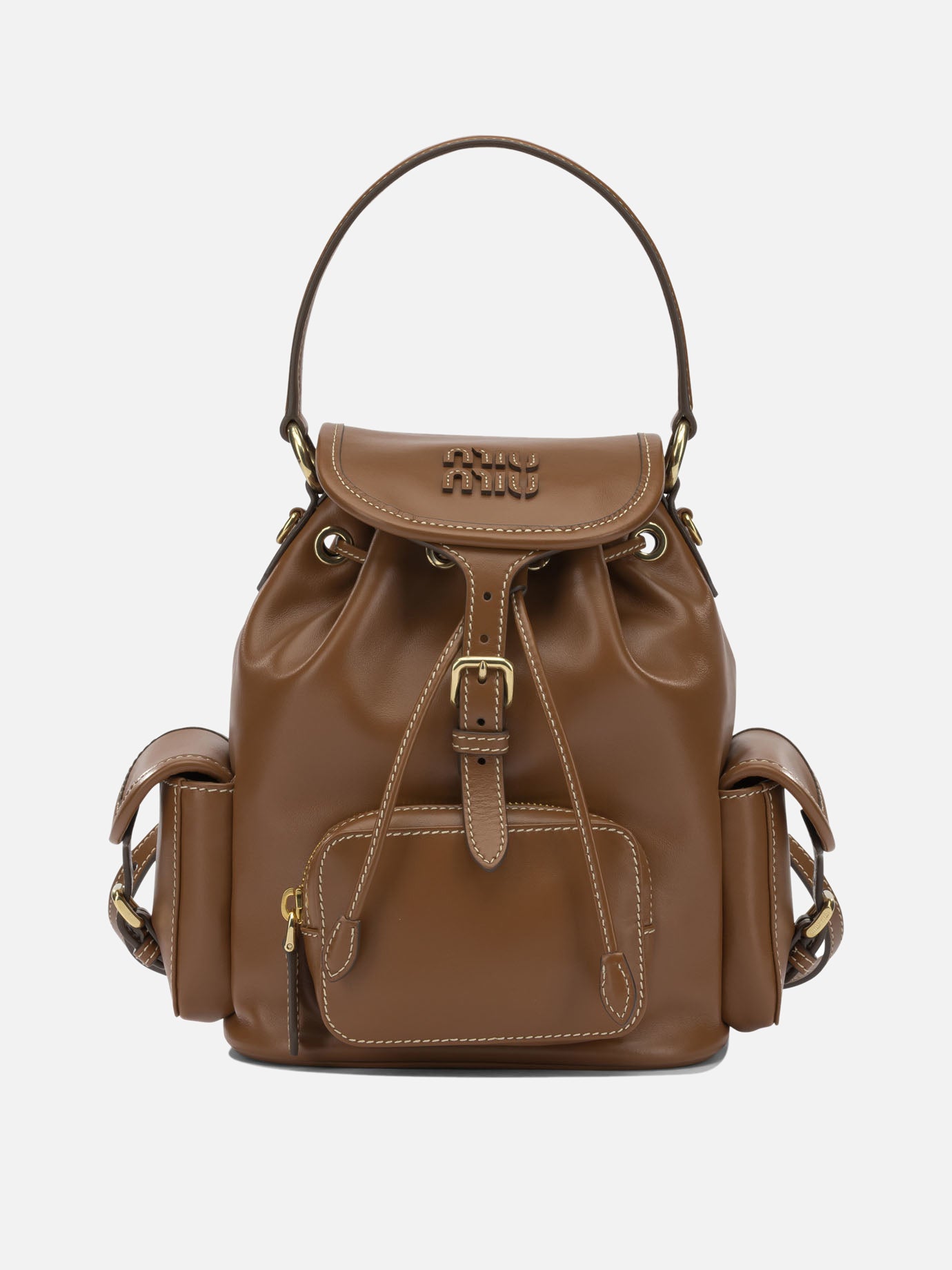 Miu Miu Leather backpack Brown - Women