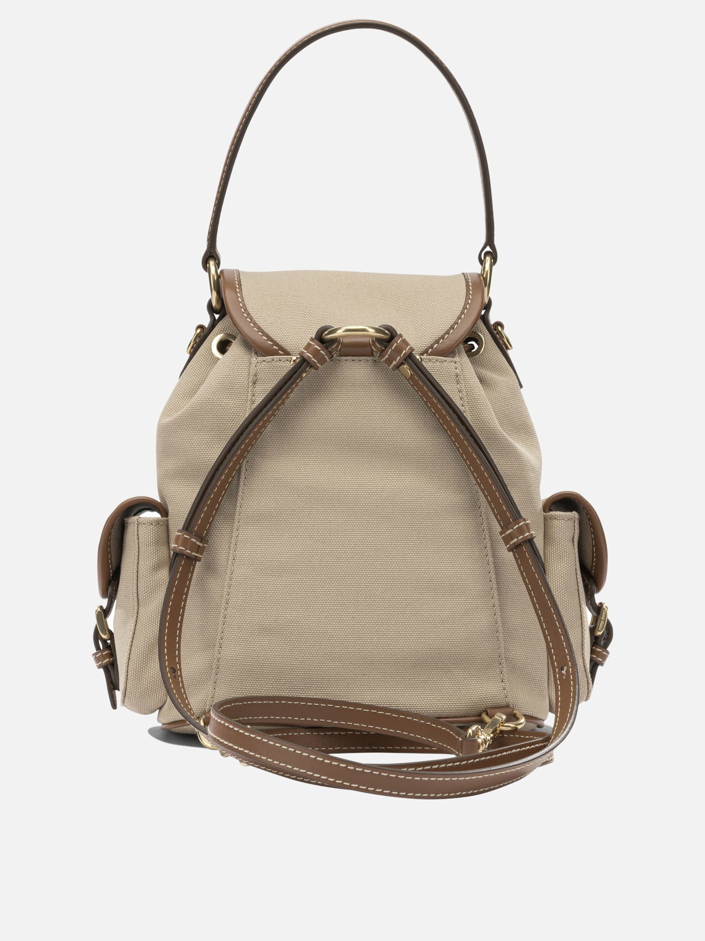 Casual backpacks 100% cotton Other Fabric: 100% leather  Beige - Miu Miu Women | PDP | VIETTI Online Store | thumbnail_3