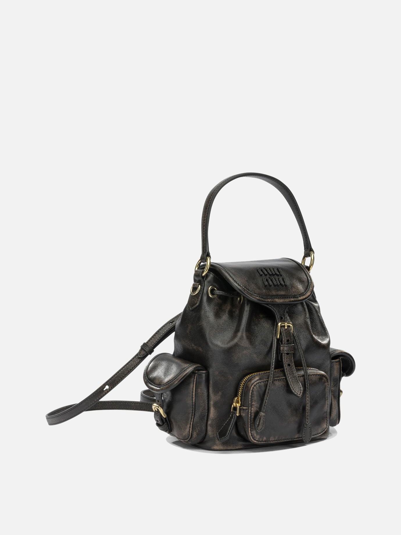 Miu Miu Leather backpack Black - Women