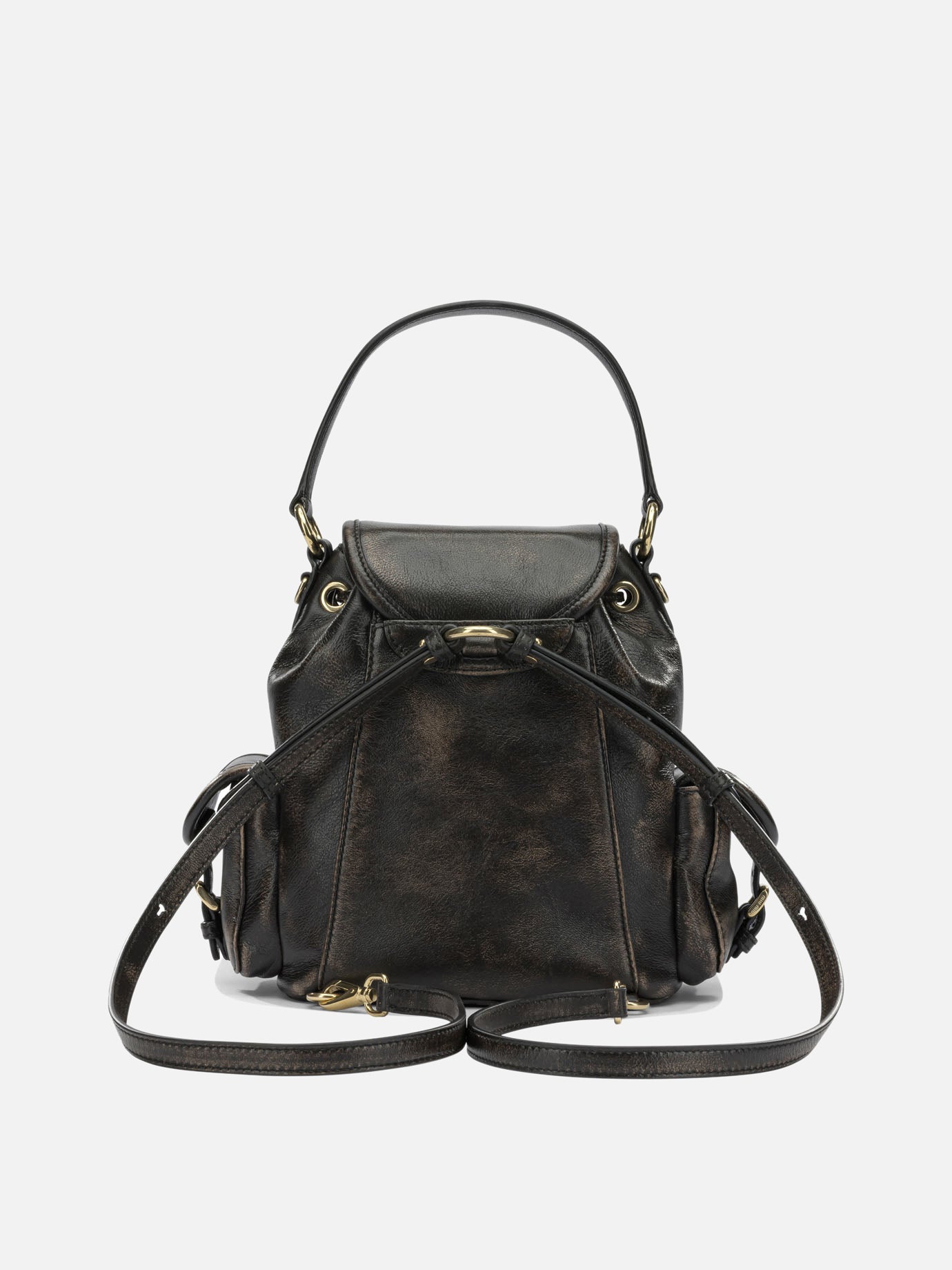 Casual backpacks 100% lamb leather  Black - Miu Miu Women | PDP | VIETTI Online Store | thumbnail_3