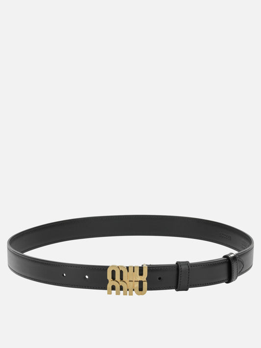 Leather belts Logo  Black - Miu Miu Women | PDP | VIETTI Online Store 
