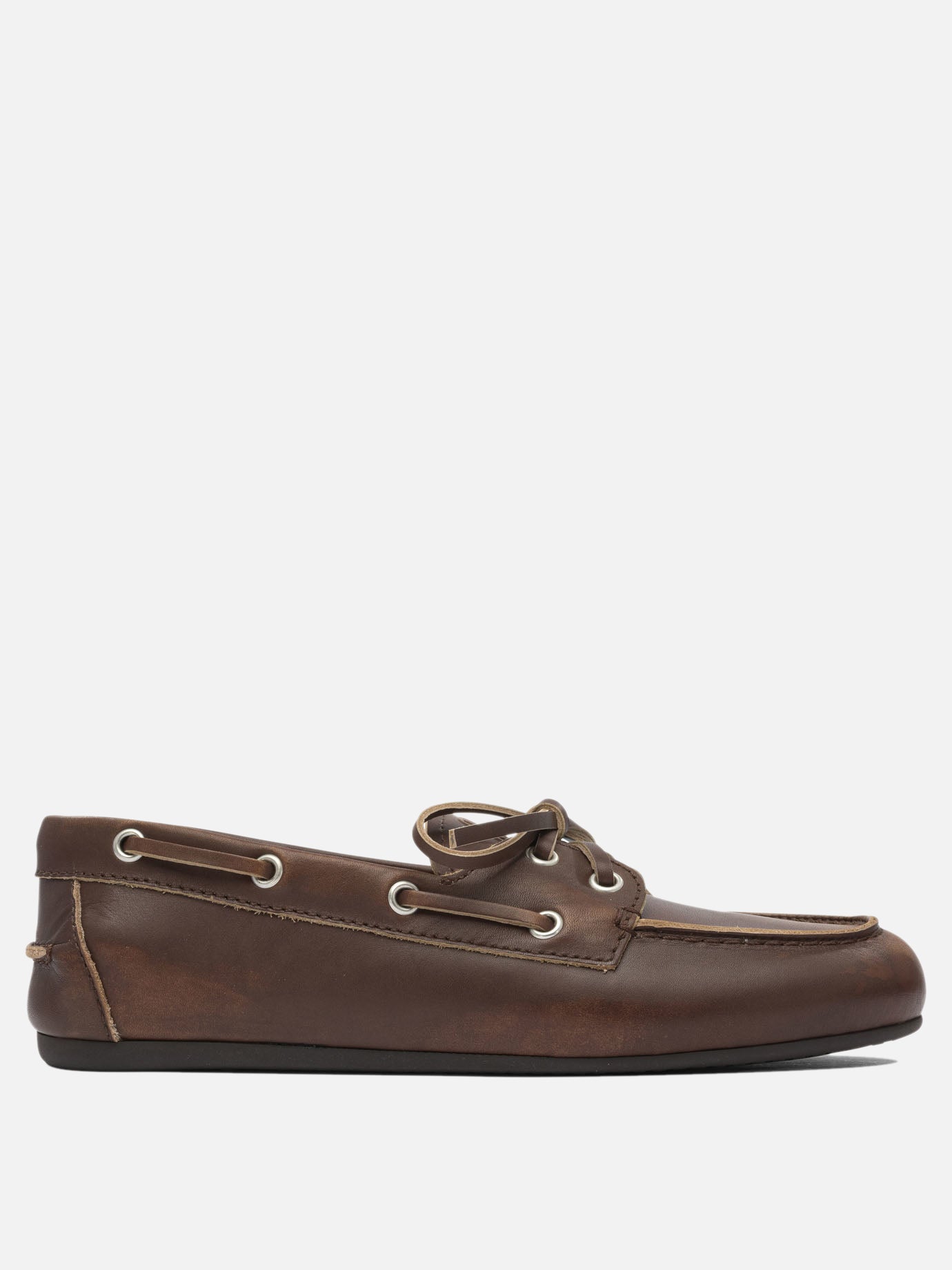 Mocassini stringati 100% calf leather - 100% rubber  Marrone - Miu Miu Donna | PDP | VIETTI Online Store | thumbnail