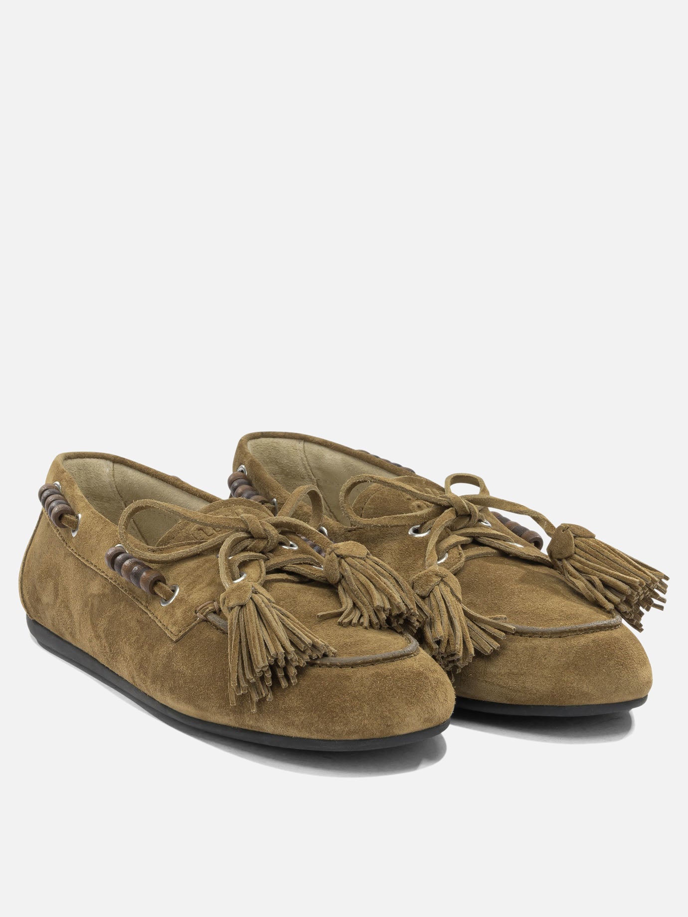 Laced loafers 100% calf leather - 100% rubber  Brown - Miu Miu Women | PDP | VIETTI Online Store | thumbnail_2