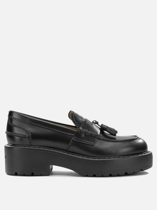 Miu Miu Brushed-leather loafers Black

