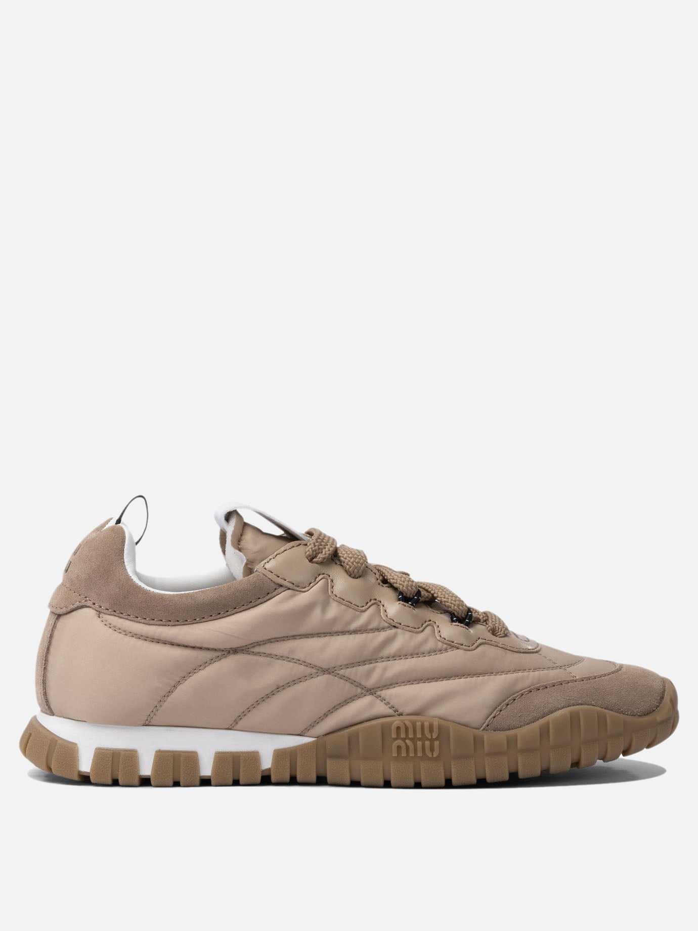 Low top sneakers 100% recycled polyamide - 100% rubber  Pink - Miu Miu Women | PDP | VIETTI Online Store | Zoom-Modal
