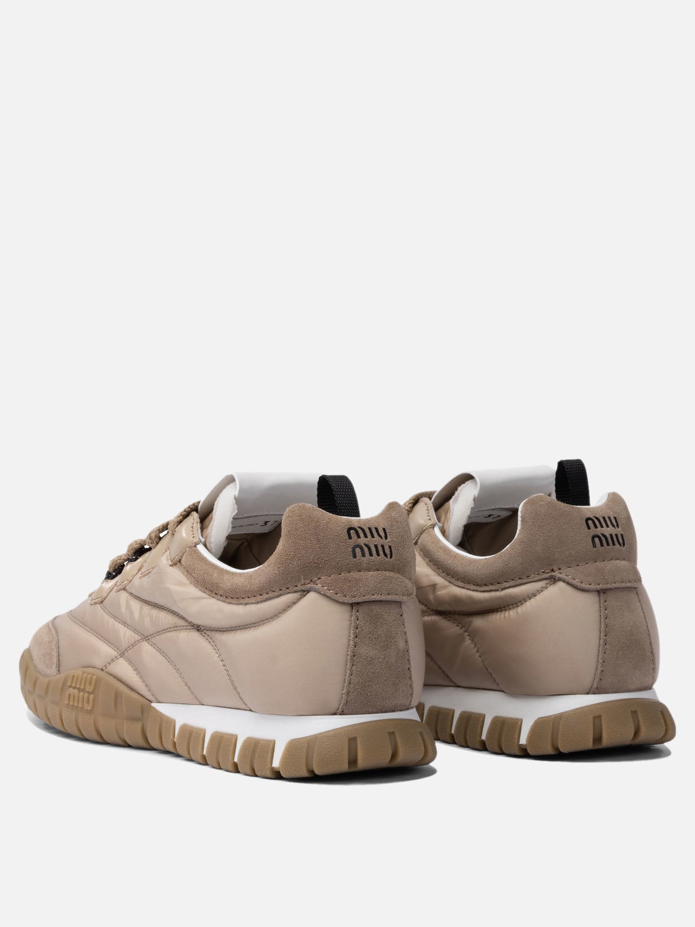 Low top sneakers 100% recycled polyamide - 100% rubber  Pink - Miu Miu Women | PDP | VIETTI Online Store | Zoom-Modal_4
