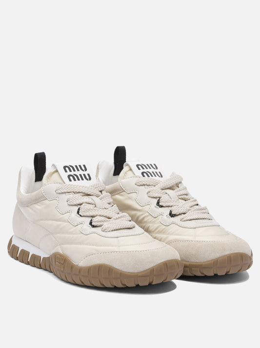 Low top sneakers 100% recycled polyamide - 100% rubber  White - Miu Miu Women | PLP | VIETTI Online Store | 2
