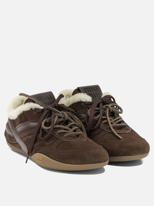 Sneaker basse 100% calf leather - 100% ovis aries  Marrone - Miu Miu Donna | VIETTI Online Store | 2
