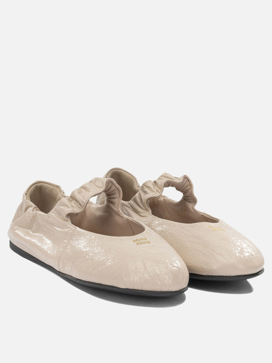 Classic ballet flats 100% lamb leather - 100% rubber  Pink - Miu Miu Women | PDP | VIETTI Online Store | 2
