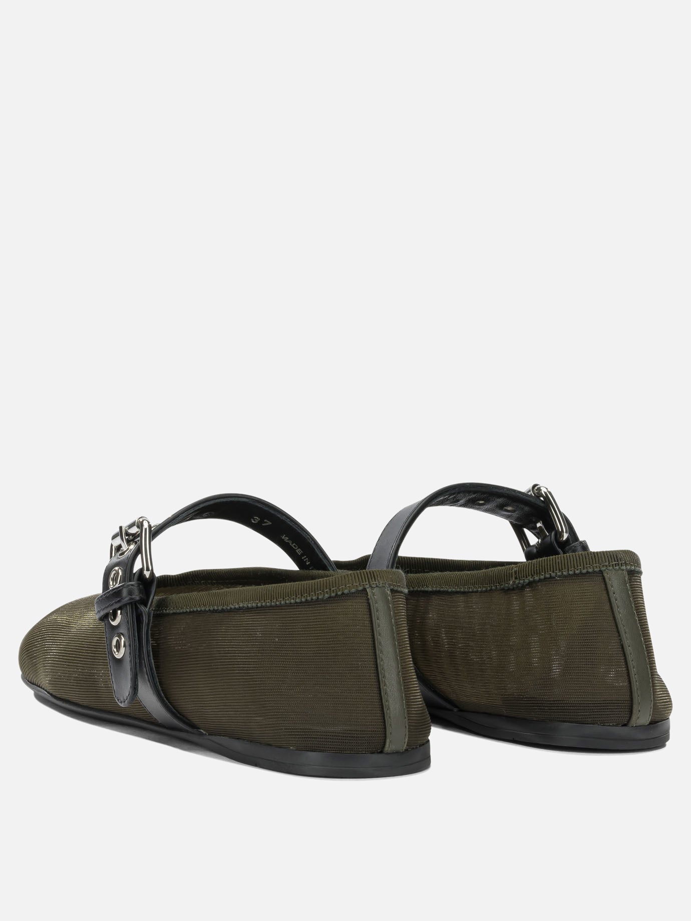 Mary Jane ballet flats 100% polyester - 100% rubber  Green - Miu Miu Women | PDP | VIETTI Online Store | thumbnail_4
