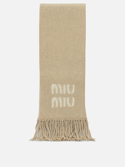 Sciarpe con frange 5FS062  Beige - Miu Miu Donna | PLP | VIETTI Online Store 
