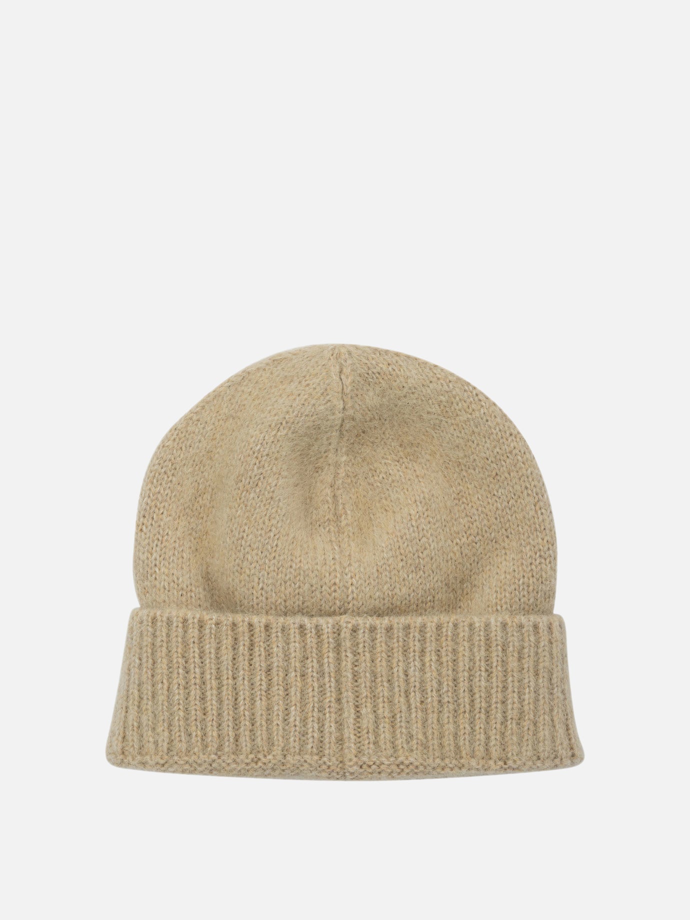 Miu Miu Mohair beanie with logo Beige

