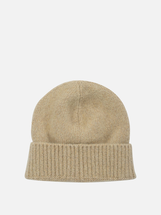Miu Miu Mohair beanie with logo Beige

