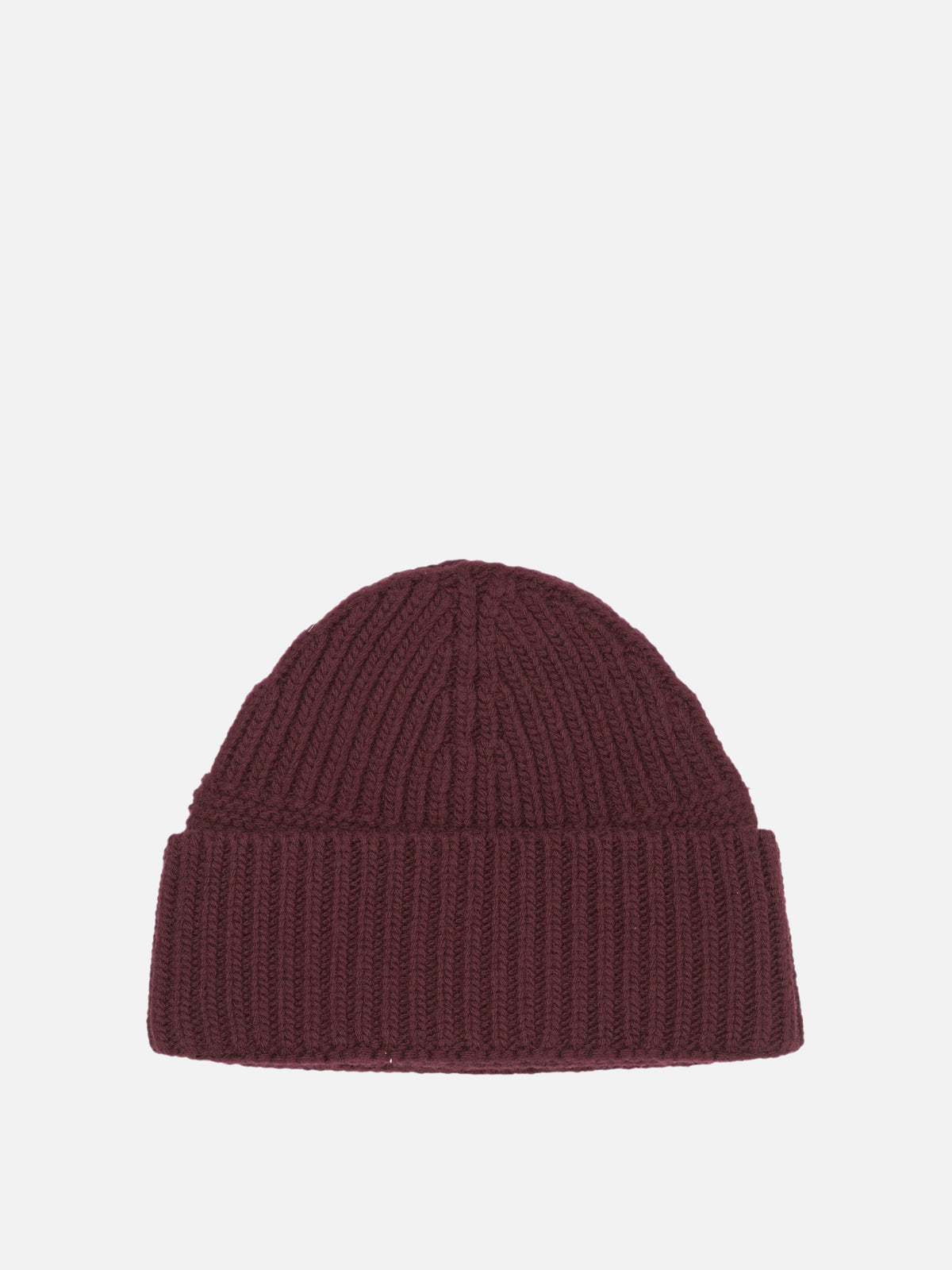 Miu Miu Wool and cashmere beanie with logo Bordeaux

