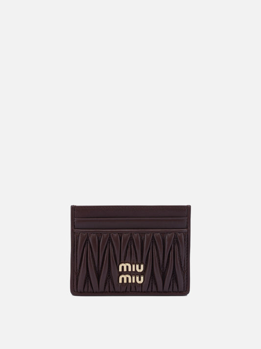 Portacarte 100 % calf leather  Bordeaux - Miu Miu Donna | PDP | VIETTI Online Store 
