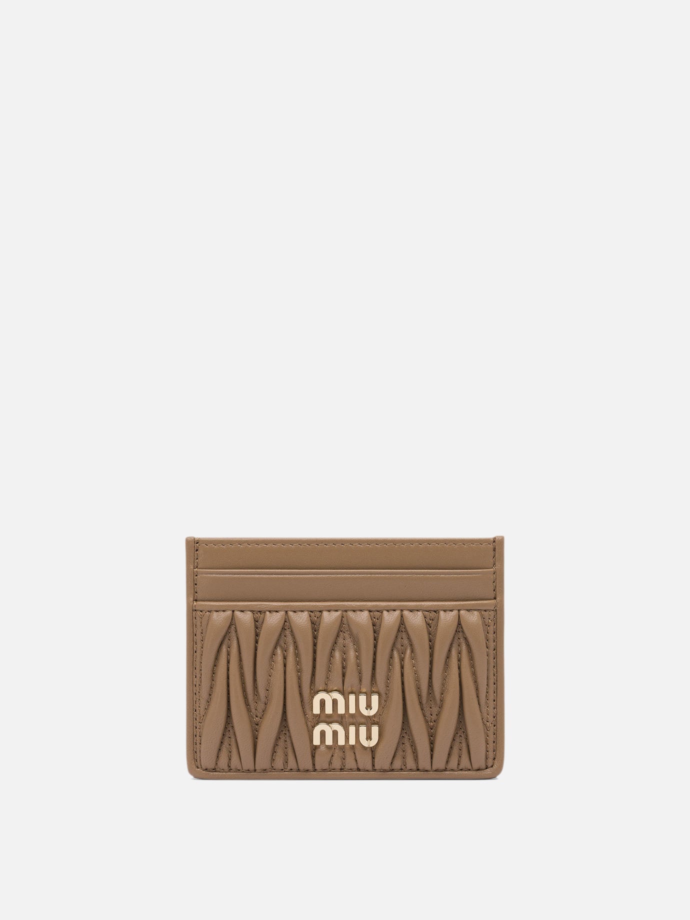 Card holders 100 % calf leather  Beige - Miu Miu Women | PDP | VIETTI Online Store | thumbnail