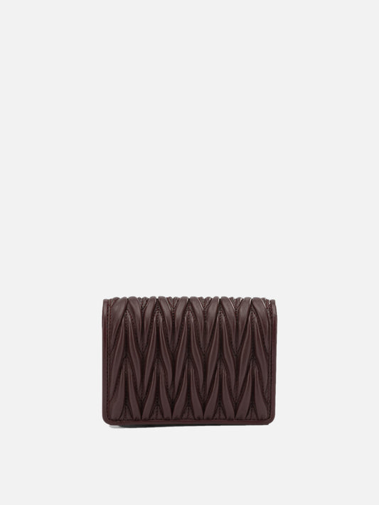 Miu Miu Quilted Nappa Leather Wallet Bordeaux

