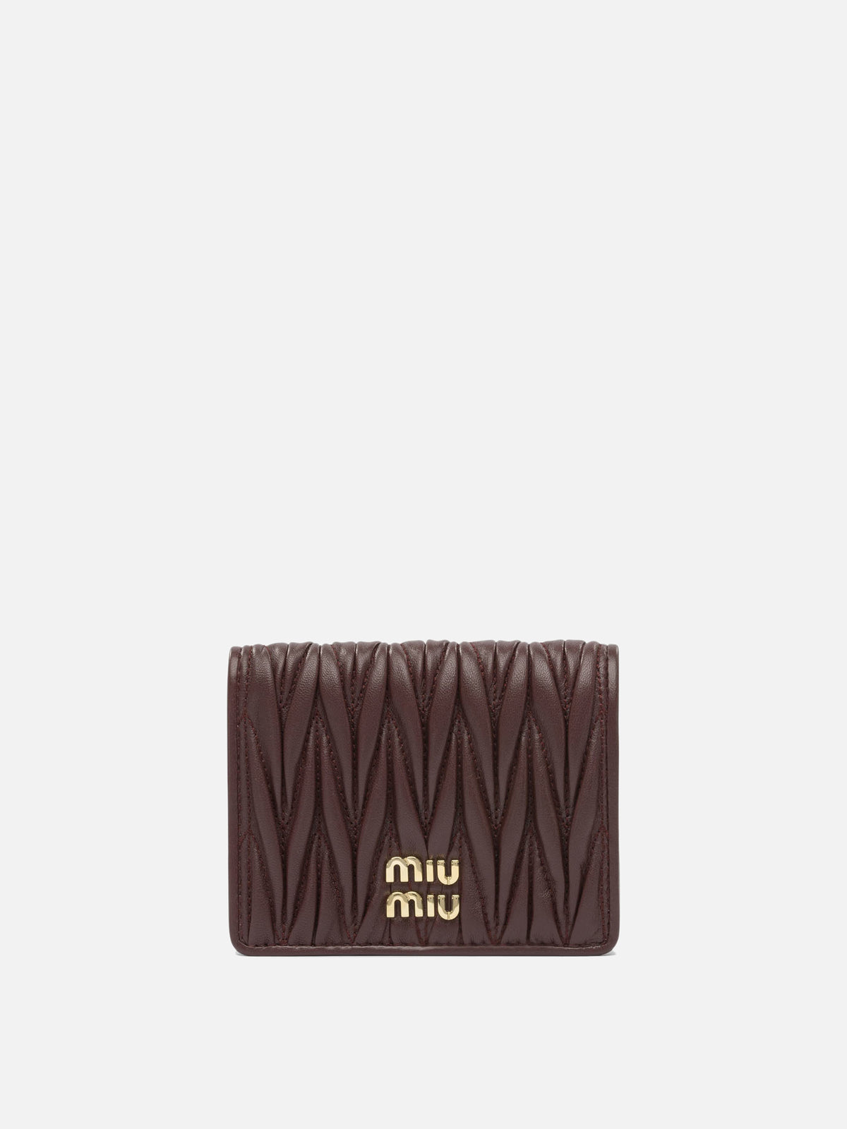 Miu Miu Nappa leather quilted wallet Beige - Women | VIETTI Online 