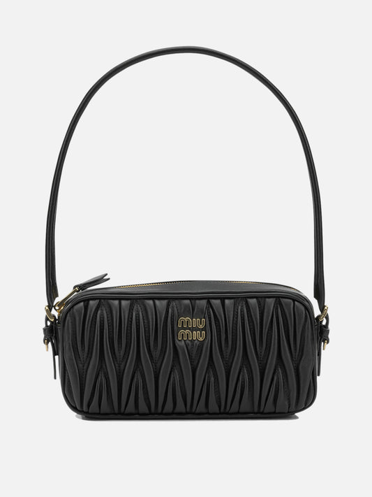 Miu Miu Small Quilted Leather Shoulder Bag Black

