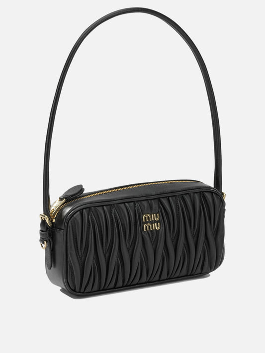 Miu Miu Small Quilted Leather Shoulder Bag Black

