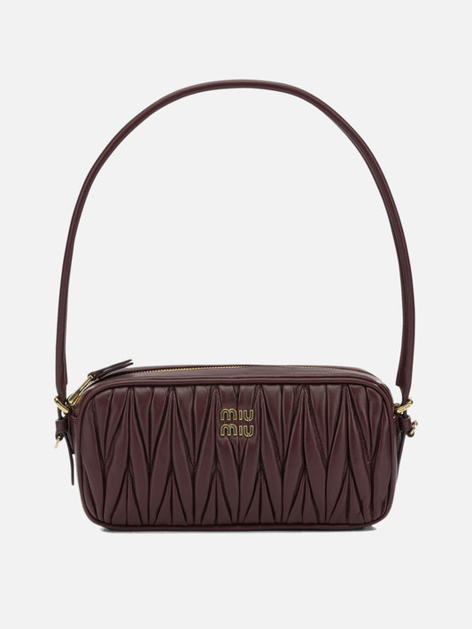 Miu Miu Small Quilted Leather Shoulder Bag Bordeaux

