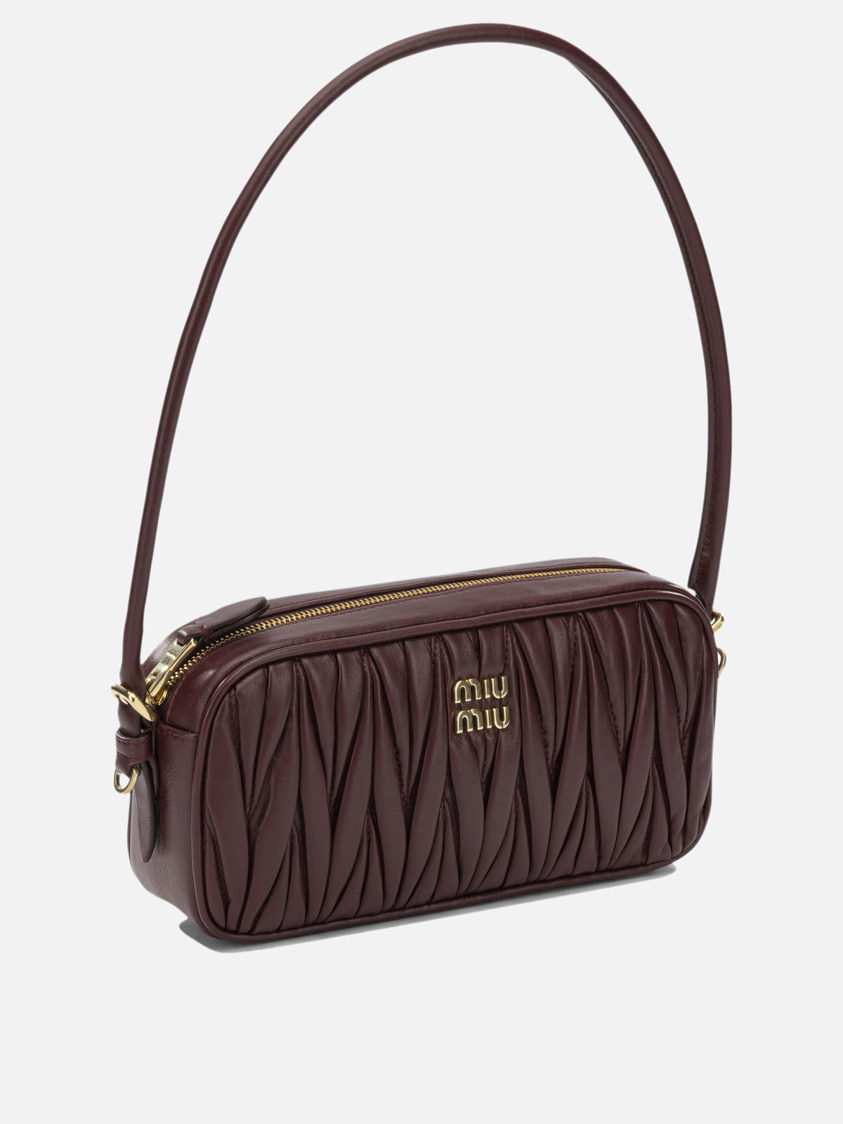 Miu Miu Small Quilted Leather Shoulder Bag Bordeaux

