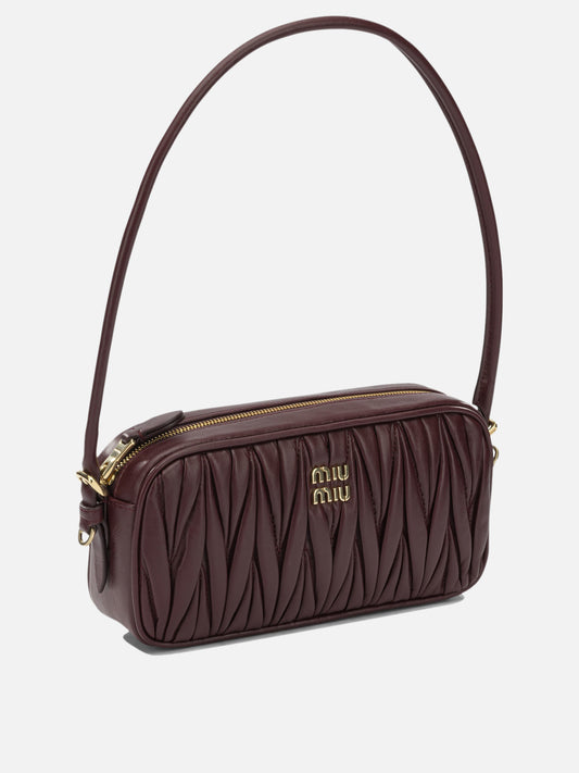 Miu Miu Small Quilted Leather Shoulder Bag Bordeaux

