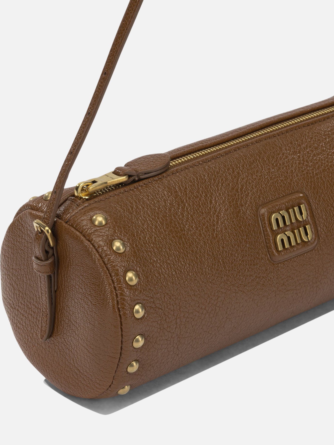 Miu Miu Small leather shoulder bag 5NE851 Brown - Women | VIETTI