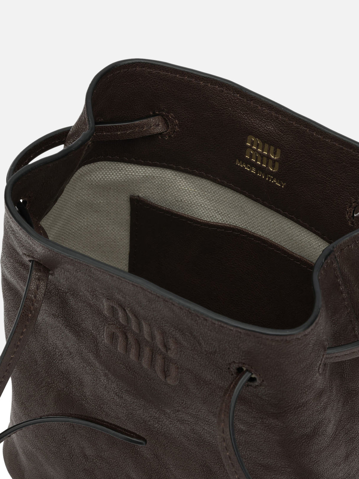 Miu Miu Nappa leather mini shoulder bag Brown
