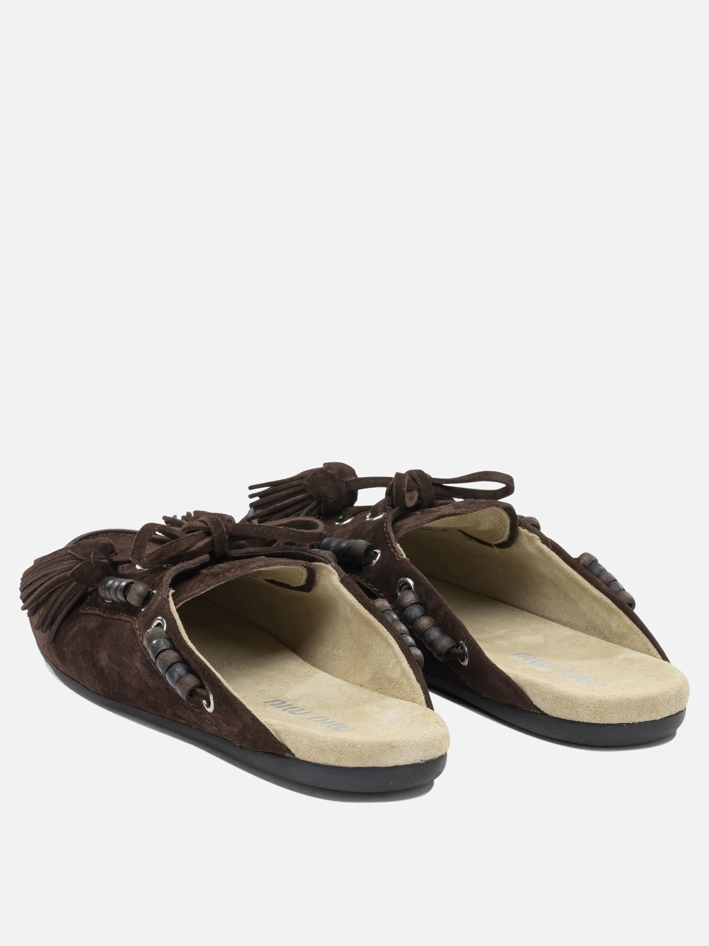 Mocassini stringati 100% calf leather - 100% rubber  Marrone - Miu Miu Donna | PDP | VIETTI Online Store | thumbnail_4