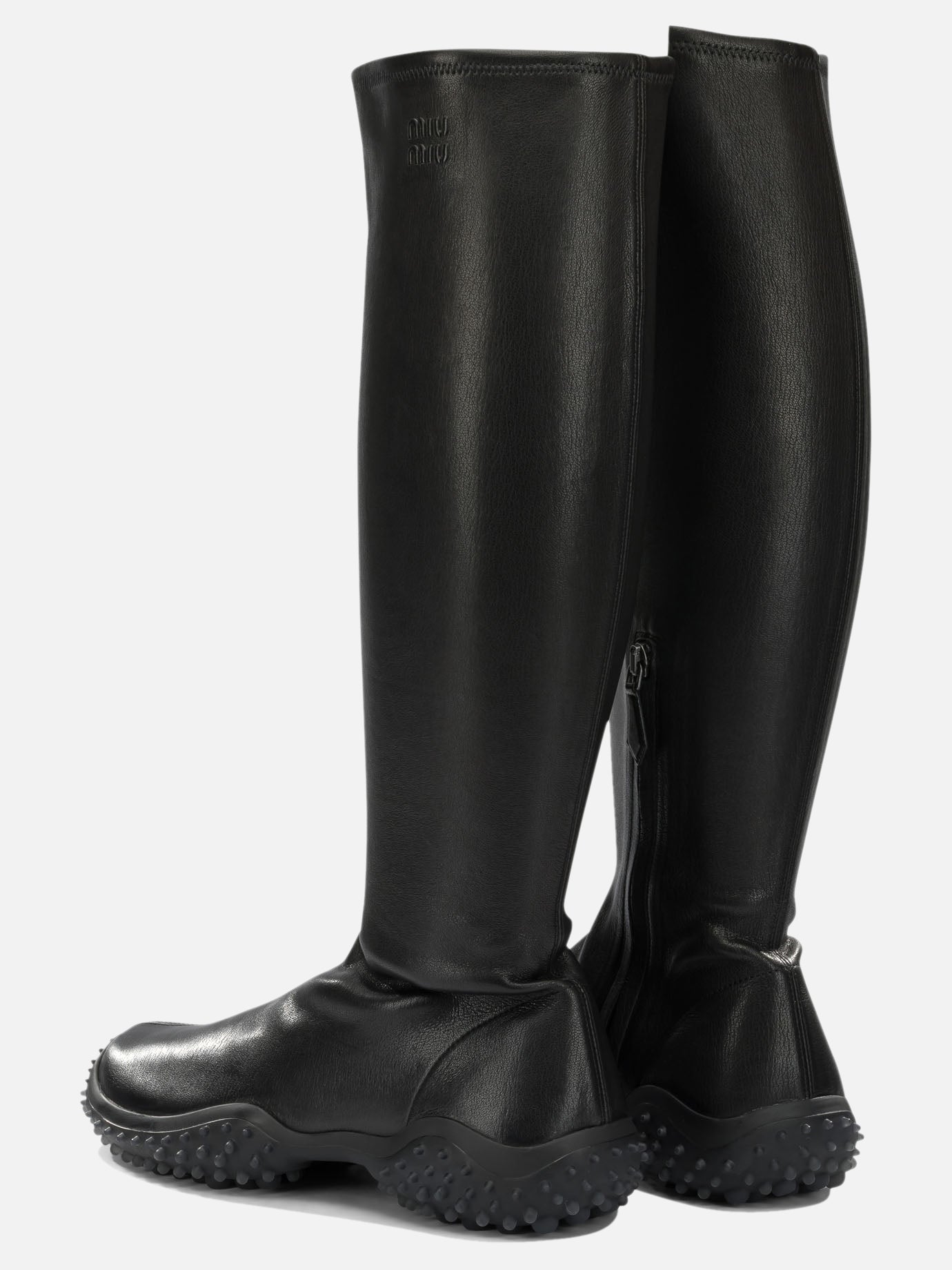 Knee-high 100% lamb leather - 100% rubber  Black - Miu Miu Women | PDP | VIETTI Online Store | Zoom-Modal_4
