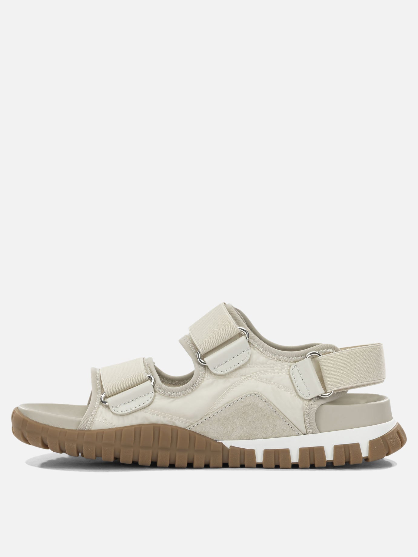 Flat sandals 100% recycled polyamide - 100% calf leather  White - Miu Miu Women | PDP | VIETTI Online Store | thumbnail_3
