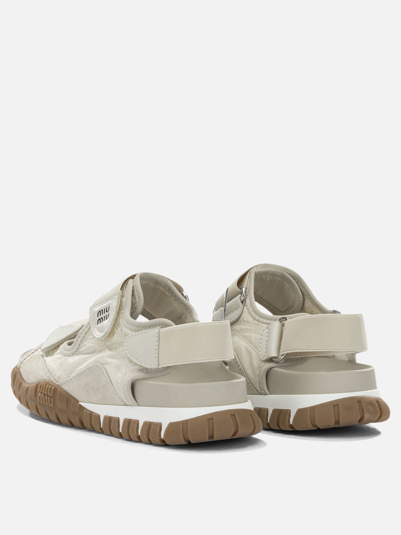 Flat sandals 100% recycled polyamide - 100% calf leather  White - Miu Miu Women | PDP | VIETTI Online Store | Zoom-Modal_4

