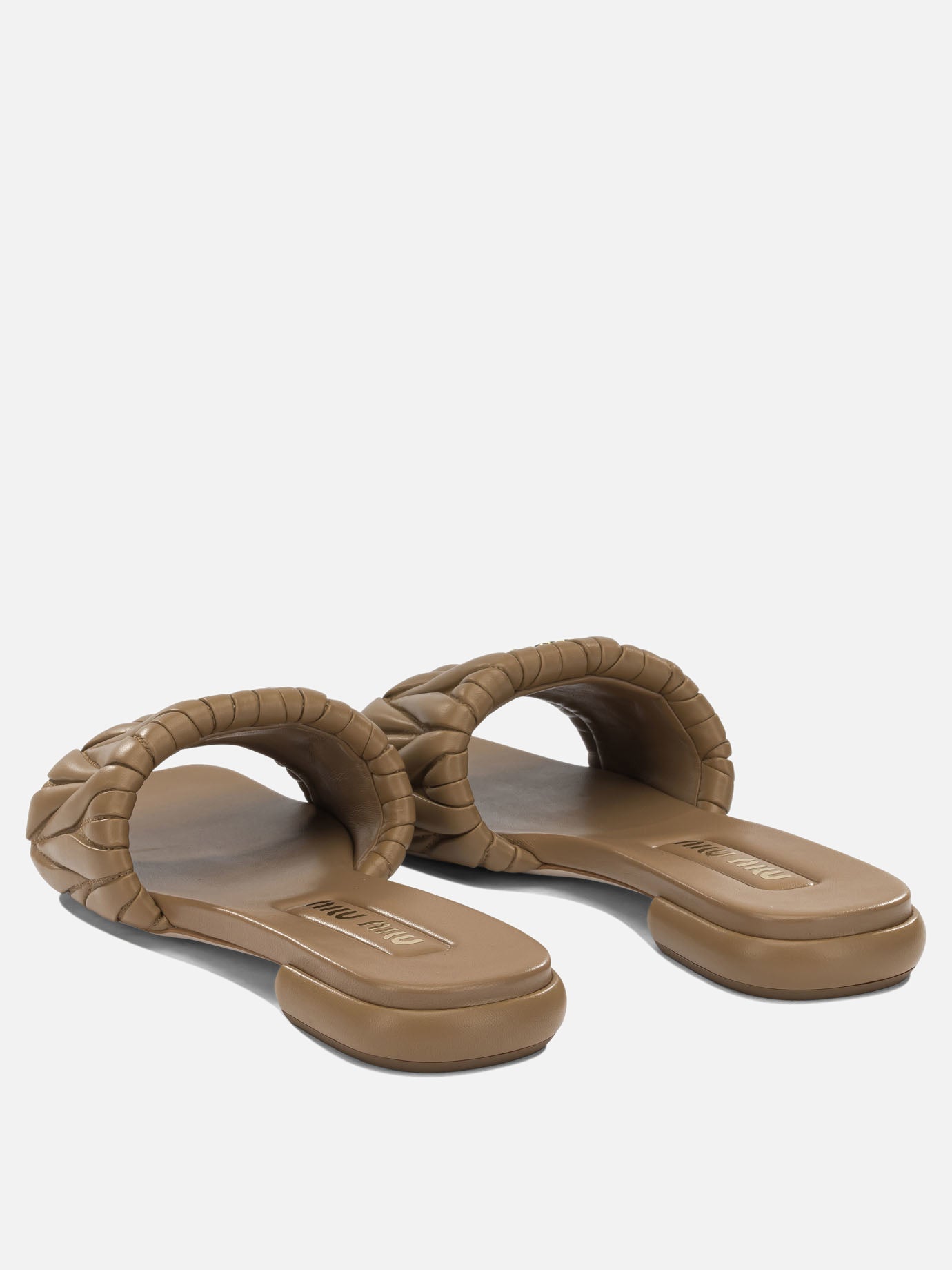 Slides 100 % calf leather  Brown - Miu Miu Women | PDP | VIETTI Online Store | thumbnail_4
