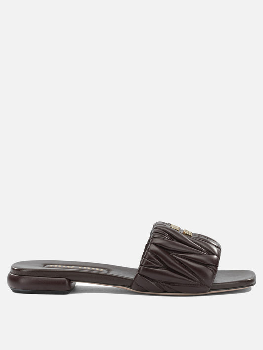 Slides 100 % calf leather  Marrone - Miu Miu Donna | PDP | VIETTI Online Store 
