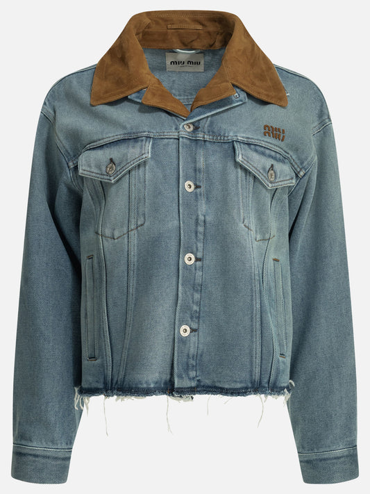 Giacche in denim Logo  Azzurro - Miu Miu Donna | PLP | VIETTI Online Store 
