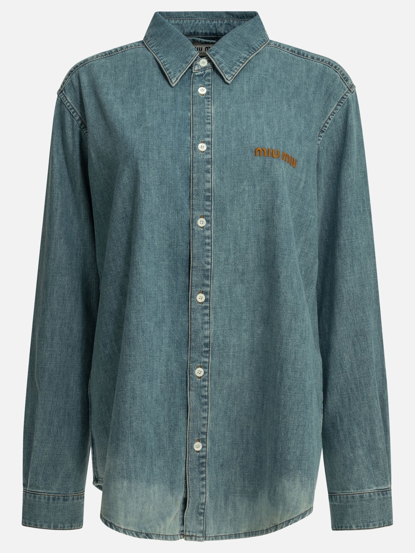 Camicie casual Logo  Azzurro - Miu Miu Donna | PDP | VIETTI Online Store | Zoom-Modal
