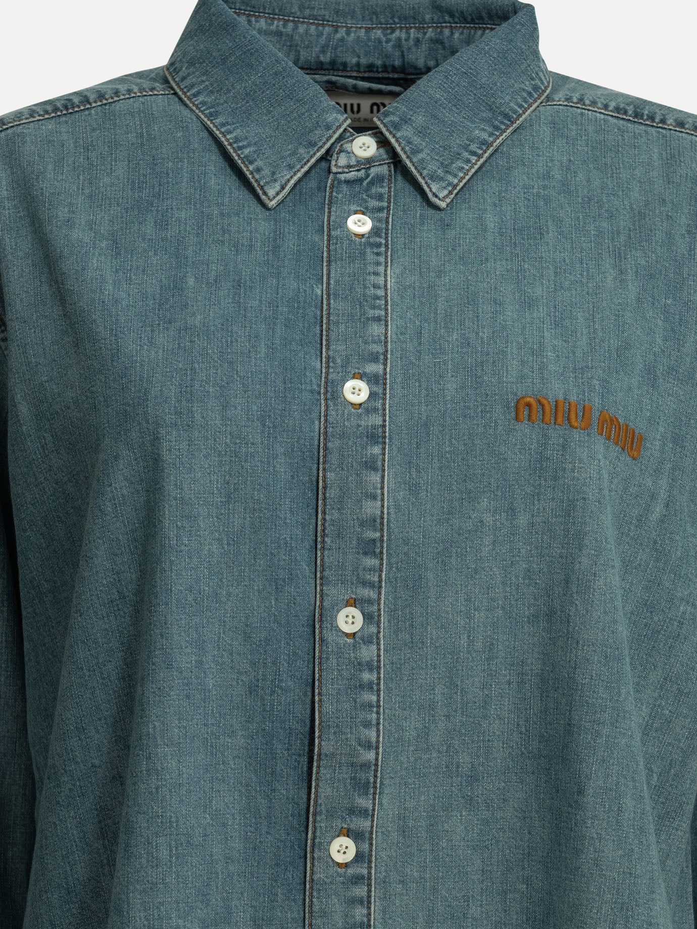 Camicie casual Logo  Azzurro - Miu Miu Donna | PDP | VIETTI Online Store | Zoom-Modal_3
