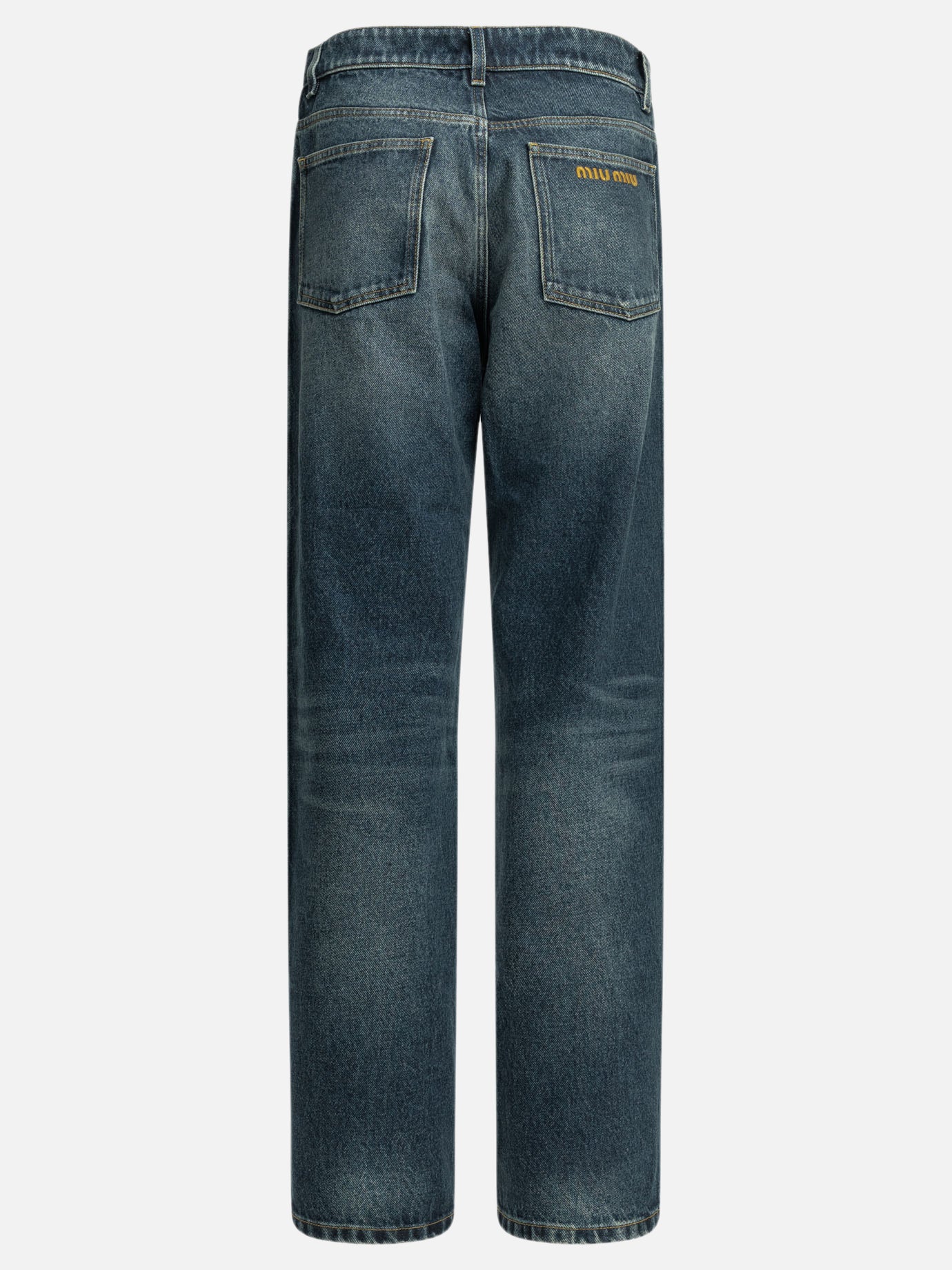 Straight-leg jeans Logo  Blue - Miu Miu Women | PDP | VIETTI Online Store | Zoom-Modal_2
