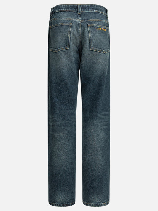 Straight-leg jeans Logo  Blue - Miu Miu Women | PLP | VIETTI Online Store | 2
