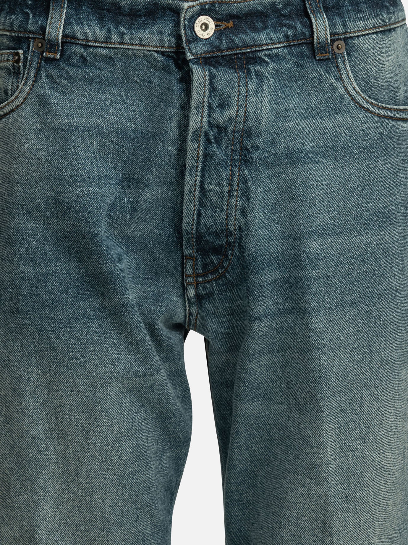 Jeans a gamba larga Logo  Azzurro - Miu Miu Donna | PDP | VIETTI Online Store | thumbnail_3