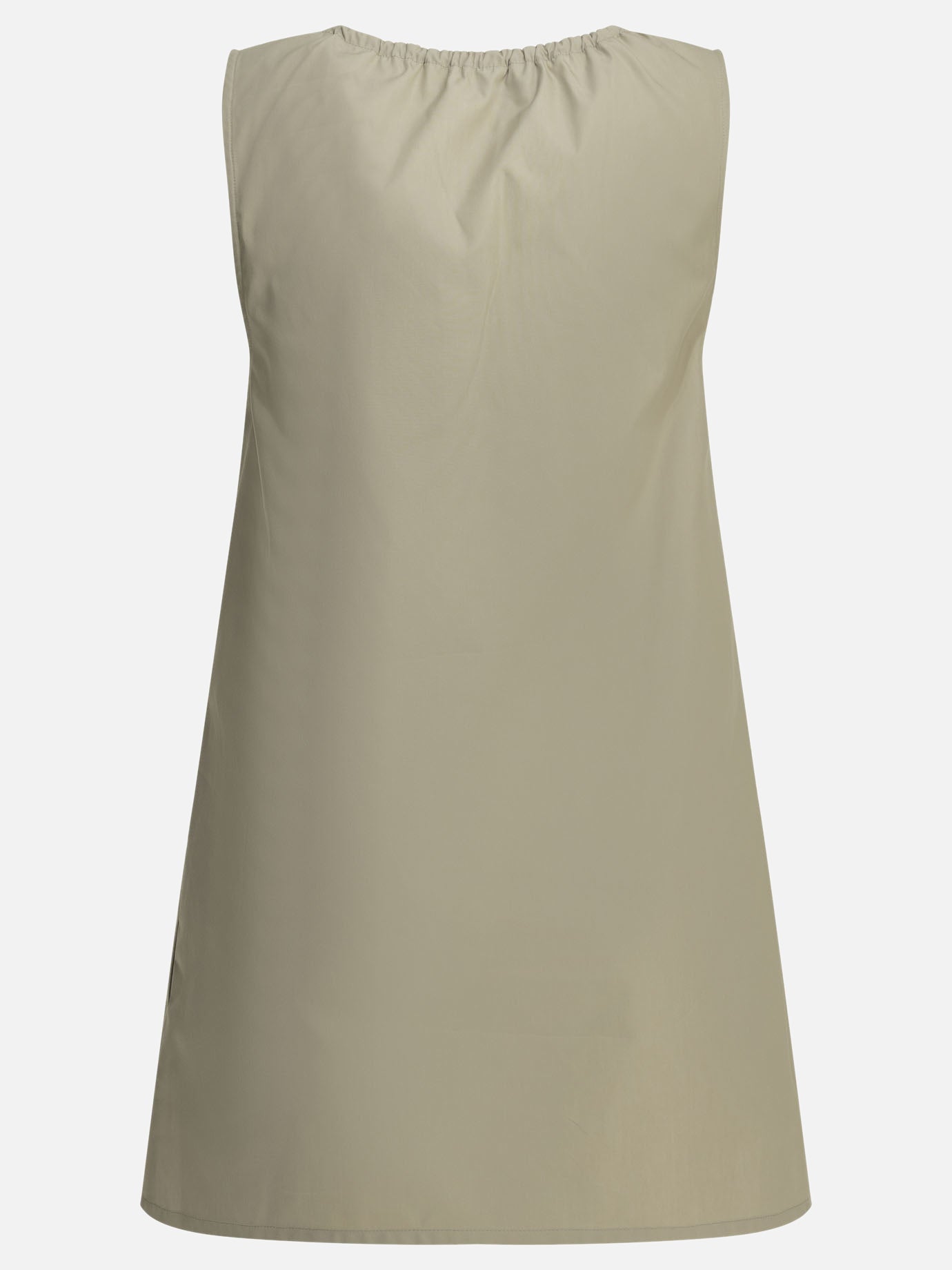 Miu Miu Short a-line dress with logo Beige - Women | VIETTI Online Store Miu Miu Short a-line dress with logo Beige - Women | VIETTI Online Store