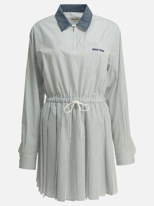 Mini dresses Logo  Blue - Miu Miu Women | PDP | VIETTI Online Store 
