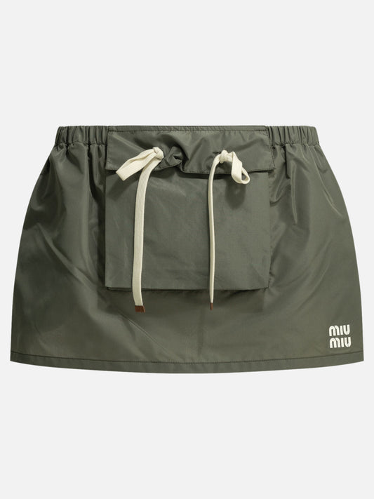 Miniskirts Logo  Green - Miu Miu Women | PLP | VIETTI Online Store 
