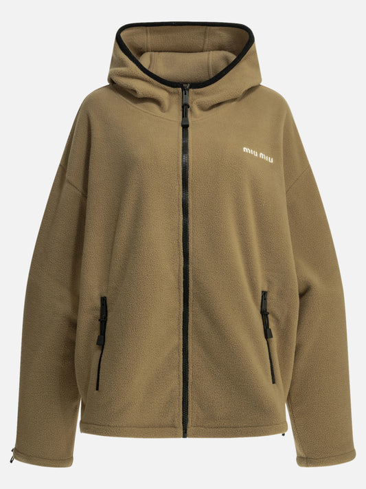 Fleece jackets Logo  Beige - Miu Miu Women | PDP | VIETTI Online Store 

