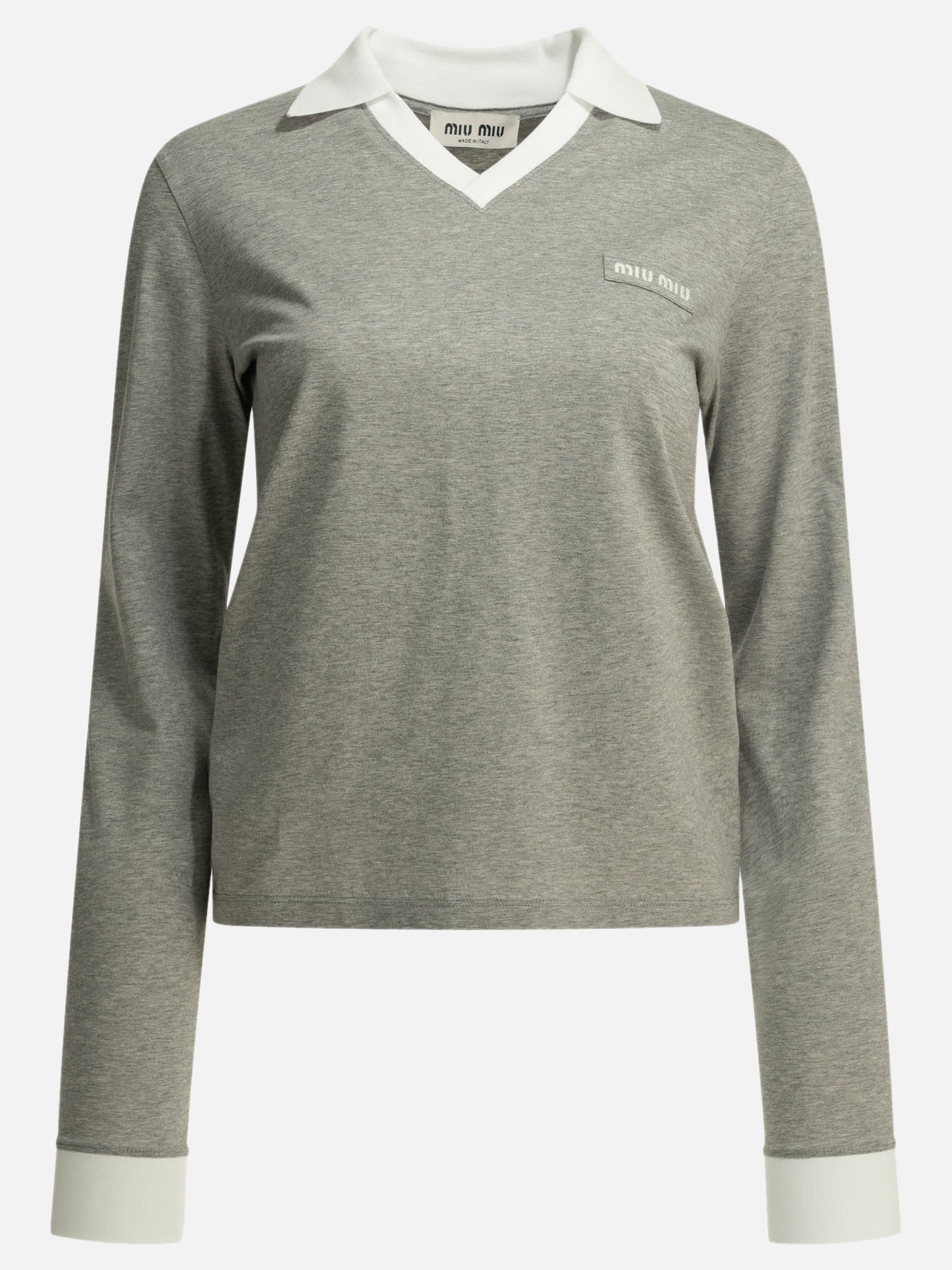 Polo shirts without buttons Logo  Grey - Miu Miu Women | PDP | VIETTI Online Store | Zoom-Modal

