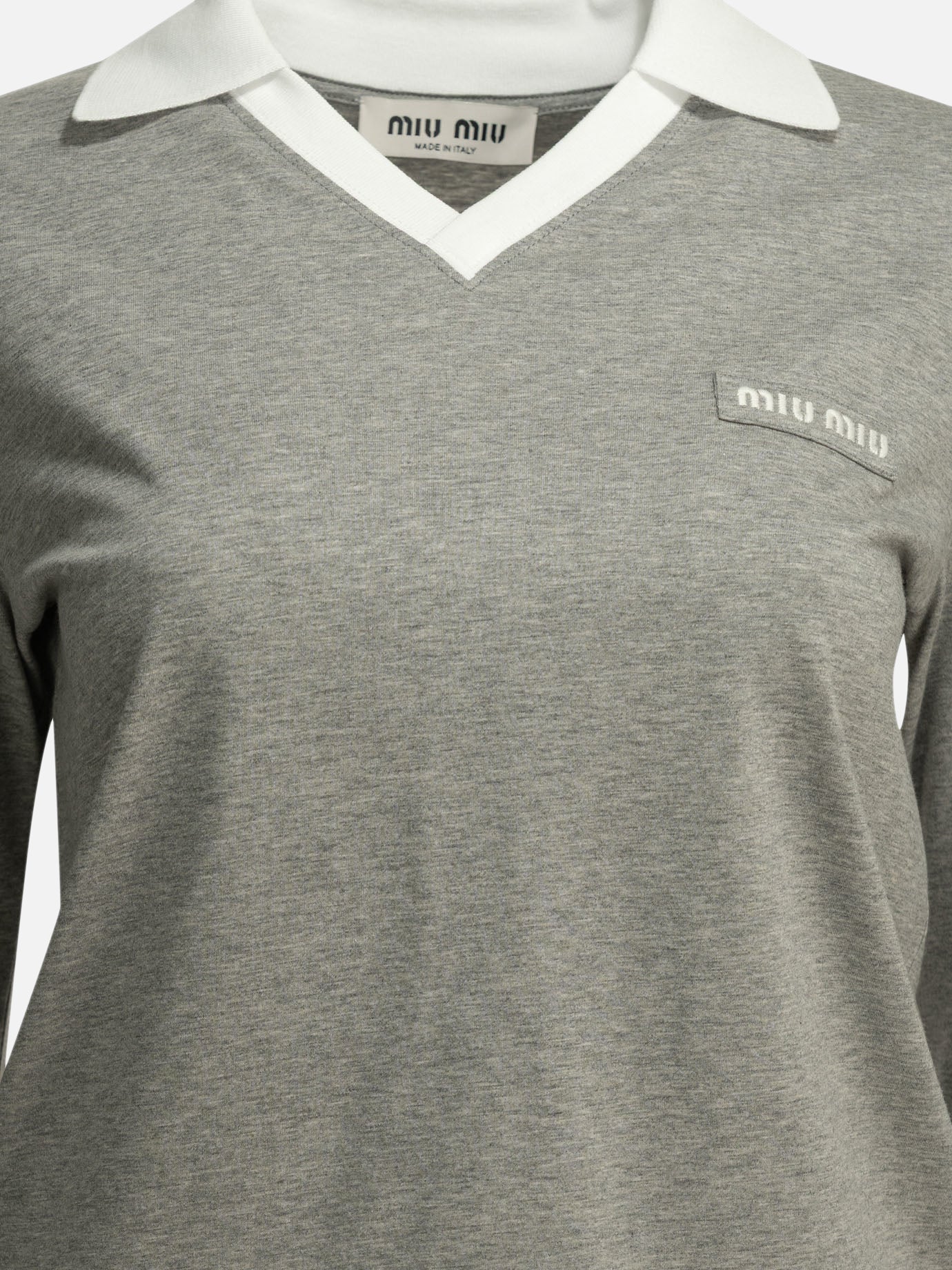 Polo shirts without buttons Logo  Grey - Miu Miu Women | PDP | VIETTI Online Store | Zoom-Modal_3
