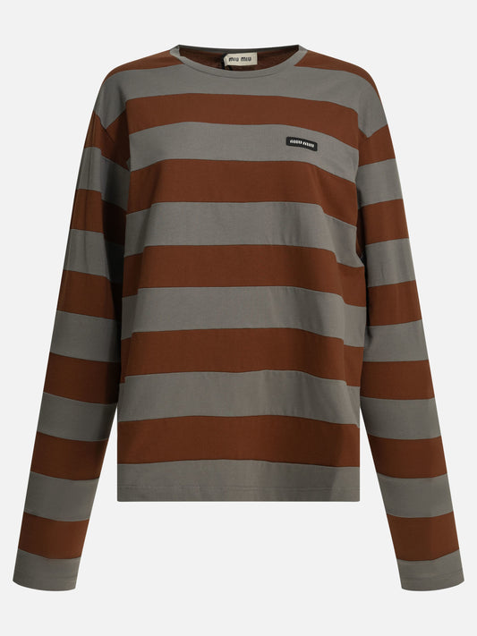 T-shirt girocollo Logo  Grigio - Miu Miu Donna | PLP | VIETTI Online Store 

