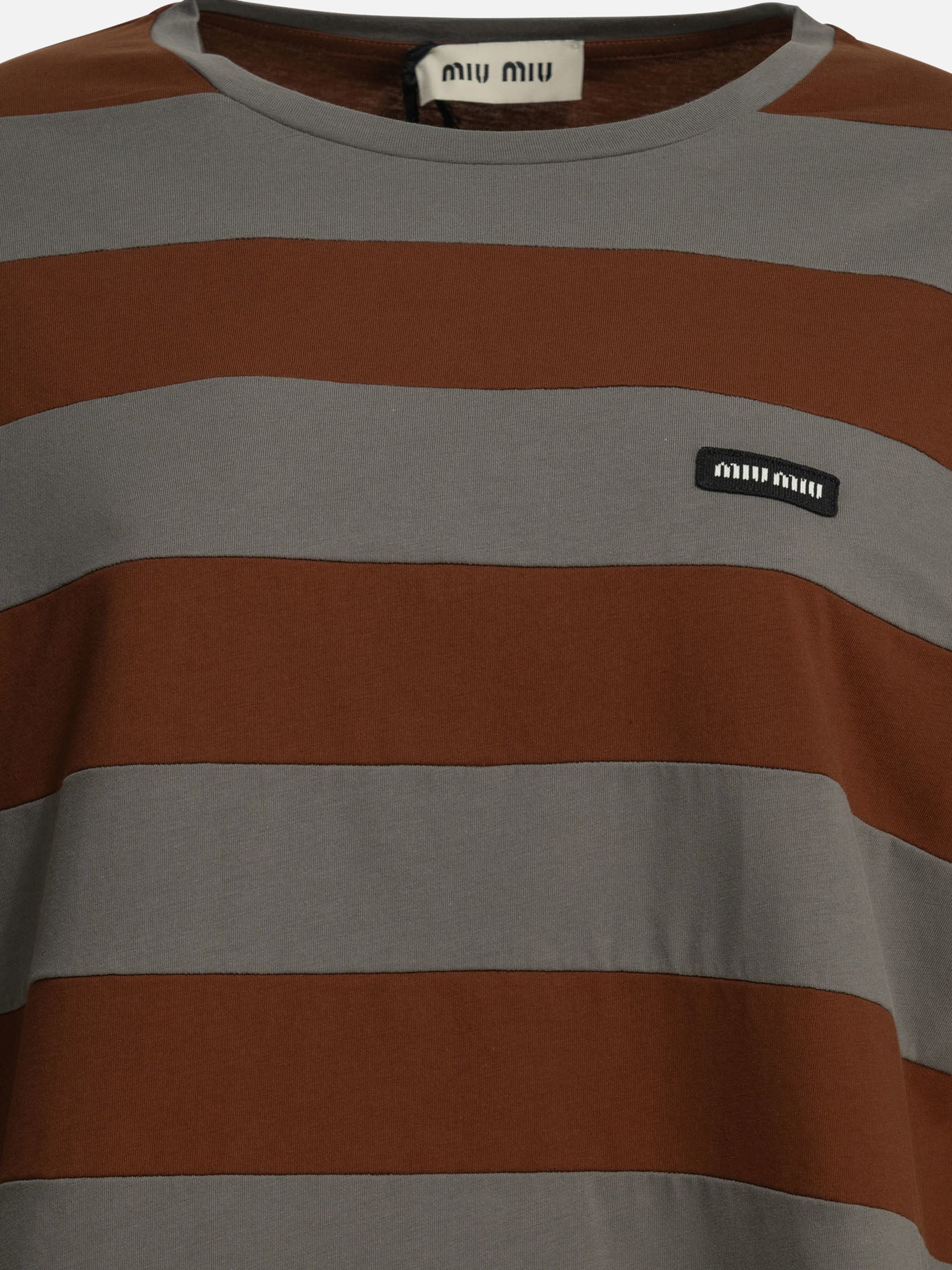 T-shirt girocollo Logo  Grigio - Miu Miu Donna | PDP | VIETTI Online Store | thumbnail_3